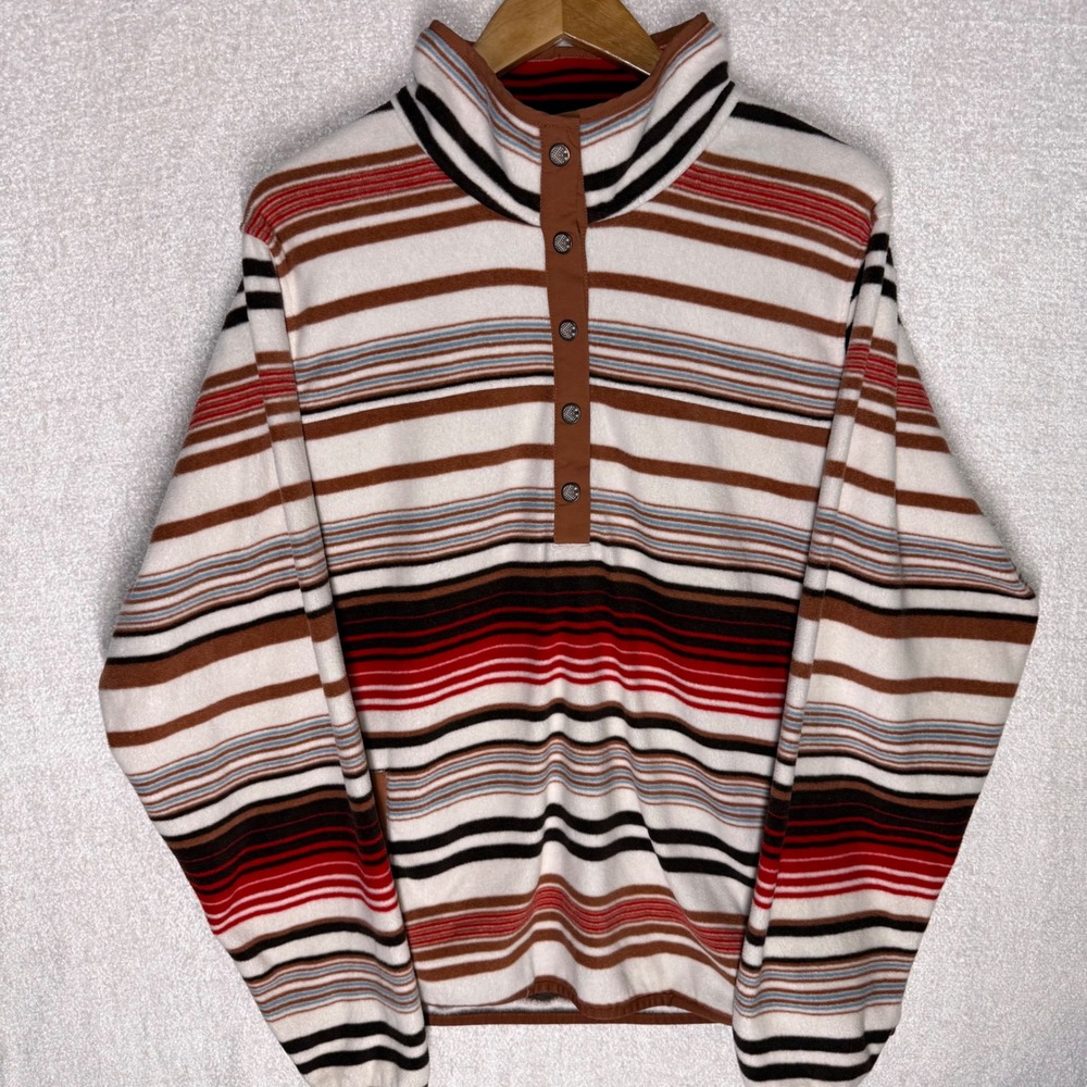 CINCH Womens XXL Striped Polar Fleece Snap Pullover Western Southwestern